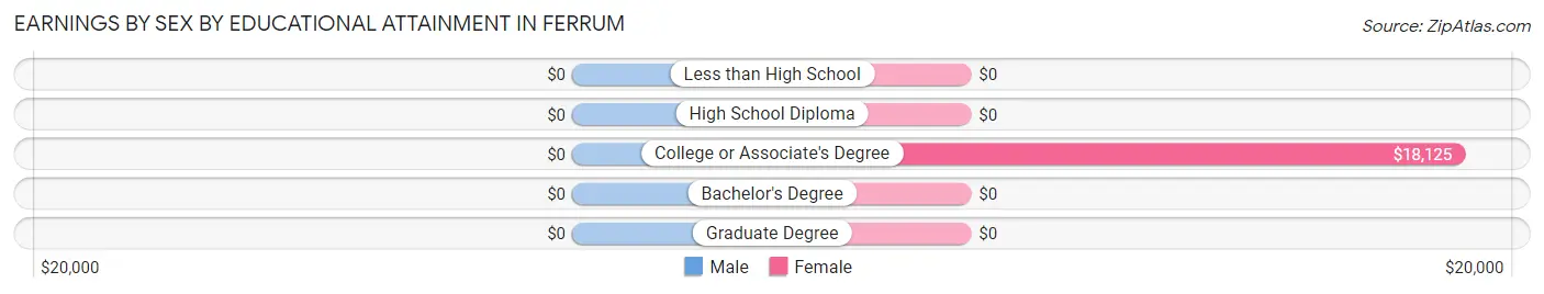 Earnings by Sex by Educational Attainment in Ferrum