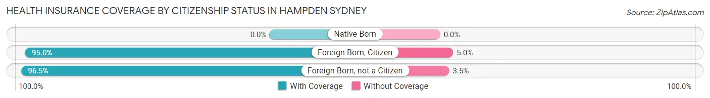 Health Insurance Coverage by Citizenship Status in Hampden Sydney