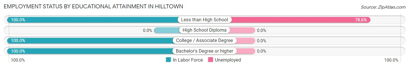 Employment Status by Educational Attainment in Hilltown