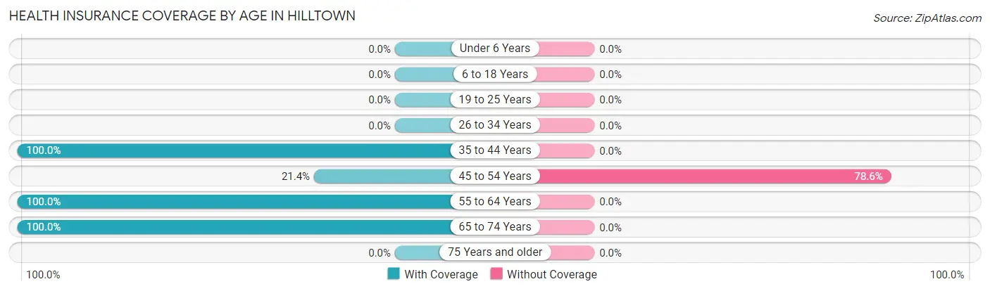 Health Insurance Coverage by Age in Hilltown