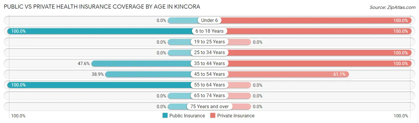Public vs Private Health Insurance Coverage by Age in Kincora