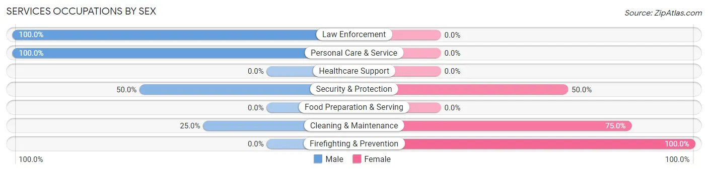 Services Occupations by Sex in Lake Holiday