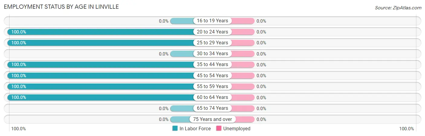 Employment Status by Age in Linville