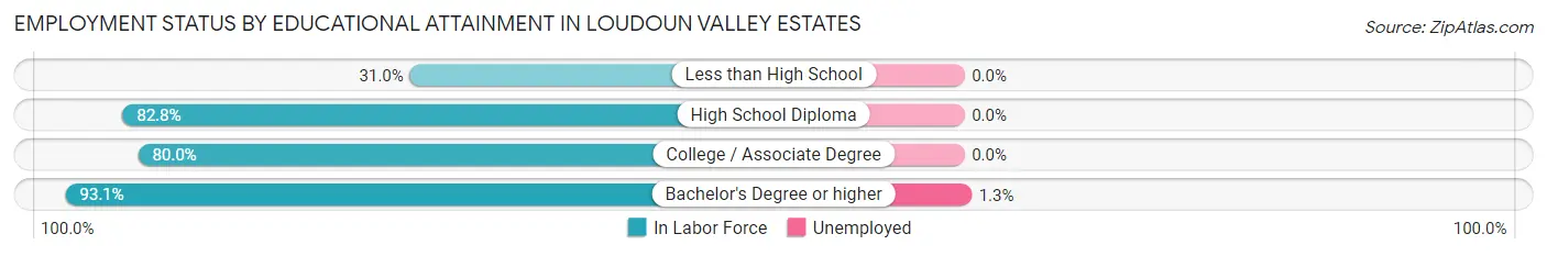 Employment Status by Educational Attainment in Loudoun Valley Estates