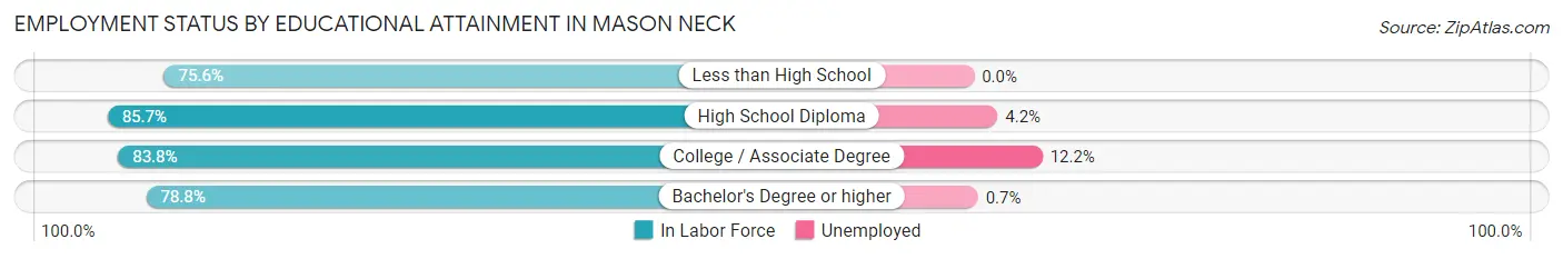 Employment Status by Educational Attainment in Mason Neck