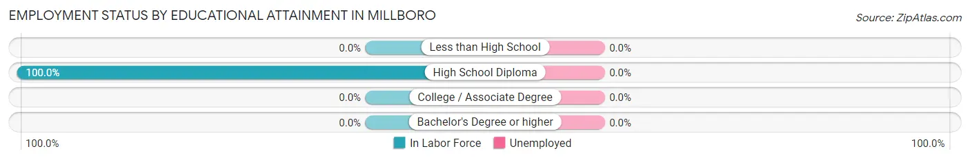 Employment Status by Educational Attainment in Millboro
