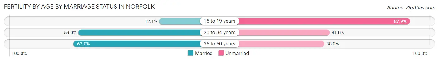Female Fertility by Age by Marriage Status in Norfolk