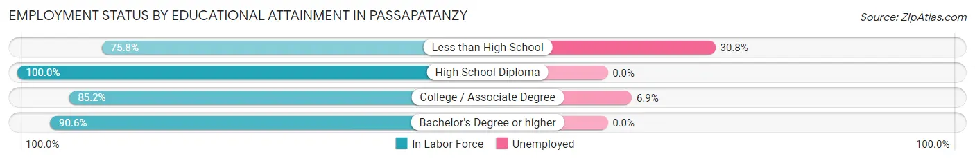 Employment Status by Educational Attainment in Passapatanzy