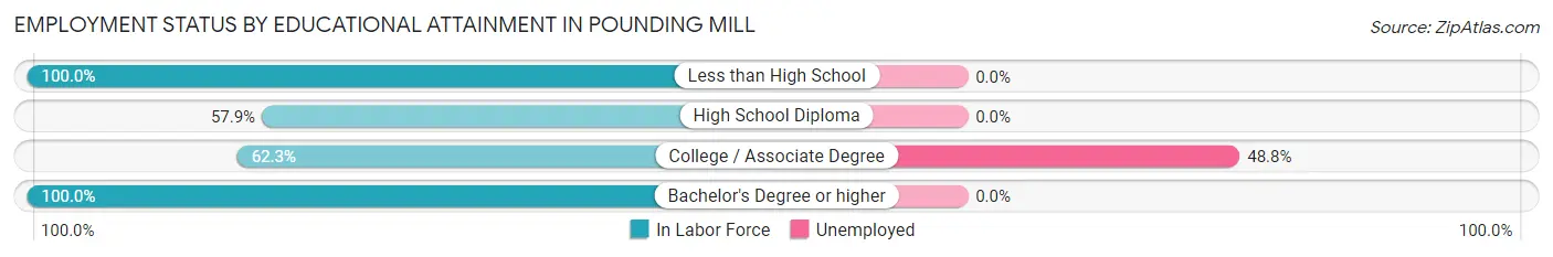 Employment Status by Educational Attainment in Pounding Mill
