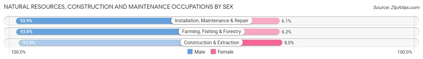 Natural Resources, Construction and Maintenance Occupations by Sex in Richmond