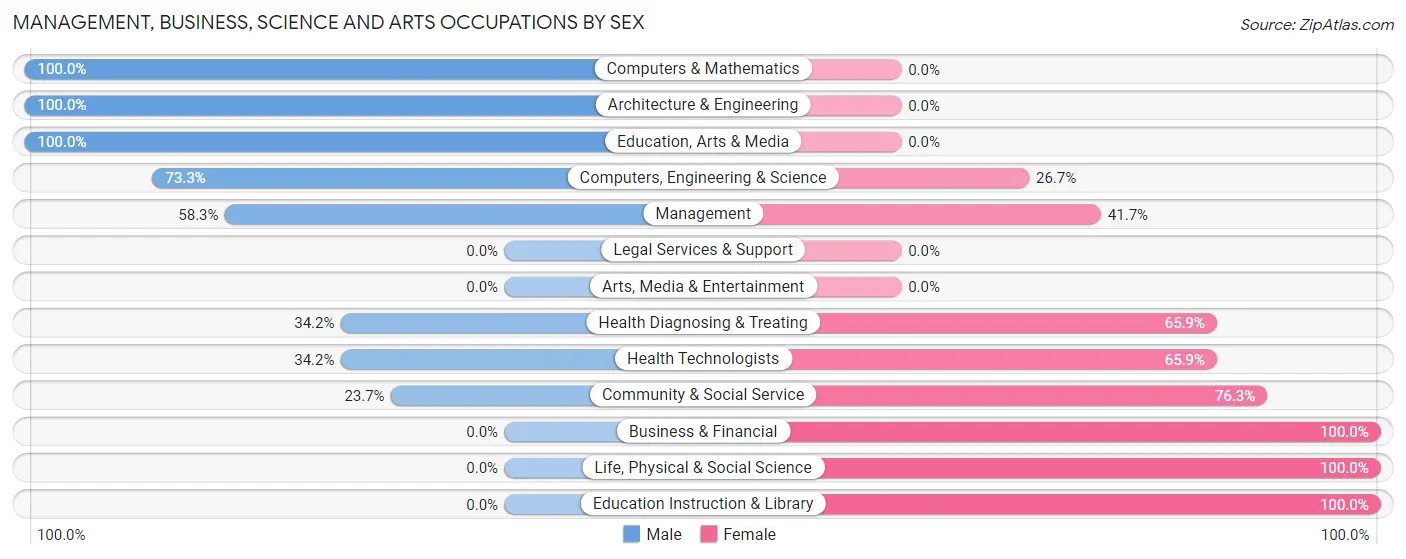 Management, Business, Science and Arts Occupations by Sex in Ruckersville