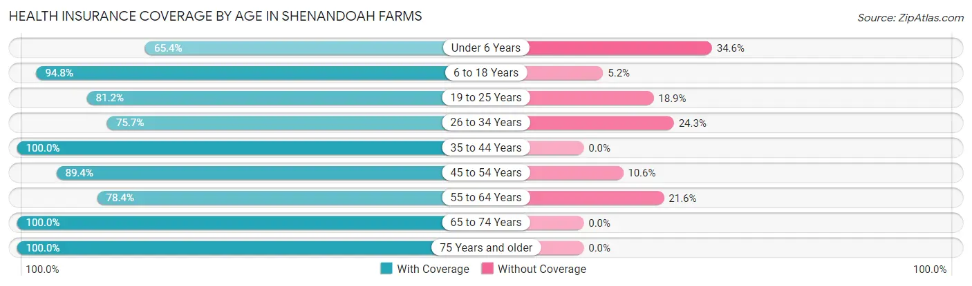 Health Insurance Coverage by Age in Shenandoah Farms