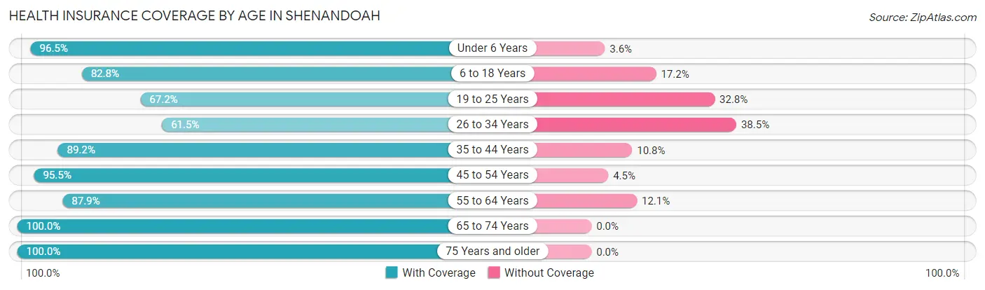 Health Insurance Coverage by Age in Shenandoah