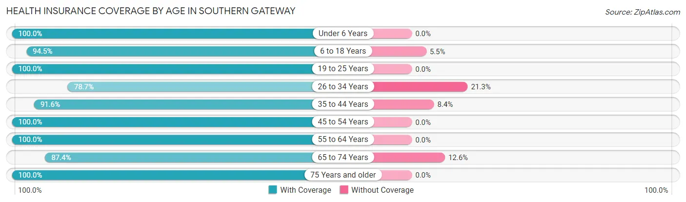 Health Insurance Coverage by Age in Southern Gateway