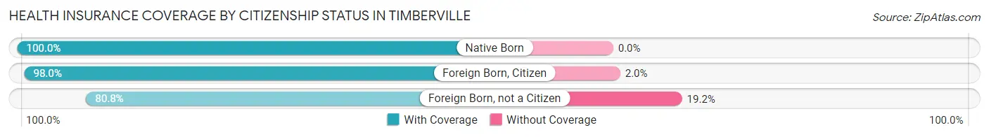 Health Insurance Coverage by Citizenship Status in Timberville