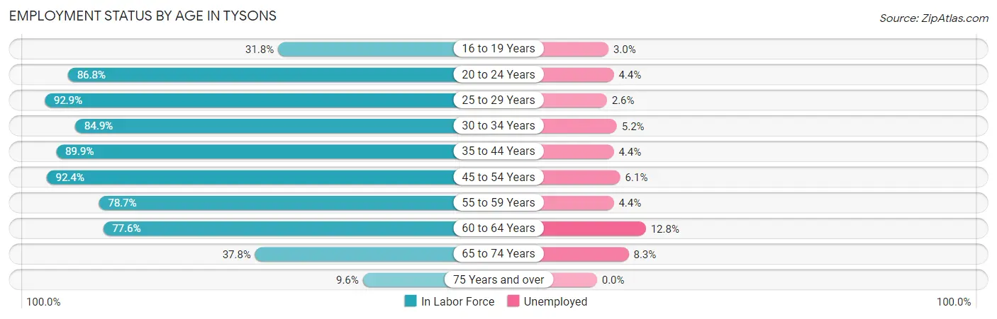 Employment Status by Age in Tysons