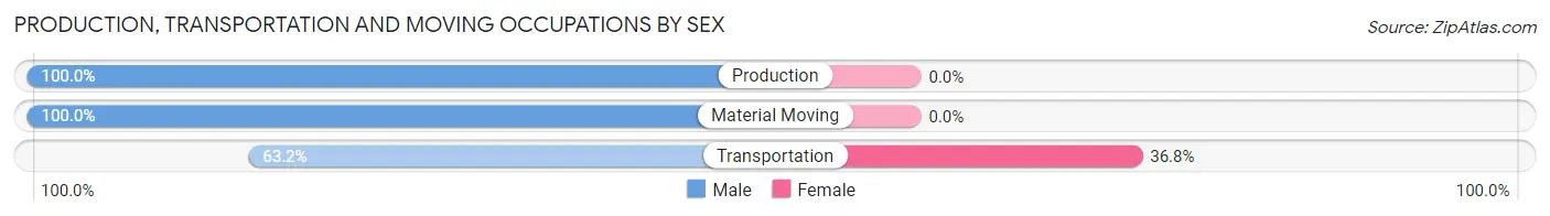 Production, Transportation and Moving Occupations by Sex in Union Mill