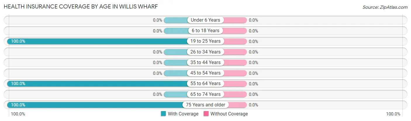 Health Insurance Coverage by Age in Willis Wharf
