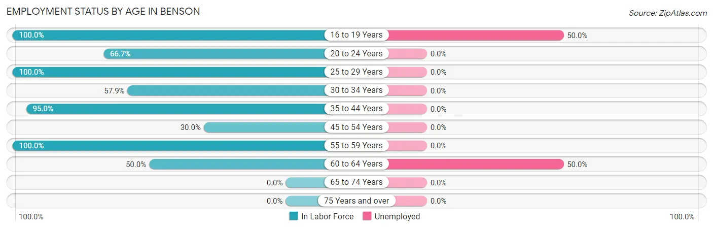 Employment Status by Age in Benson