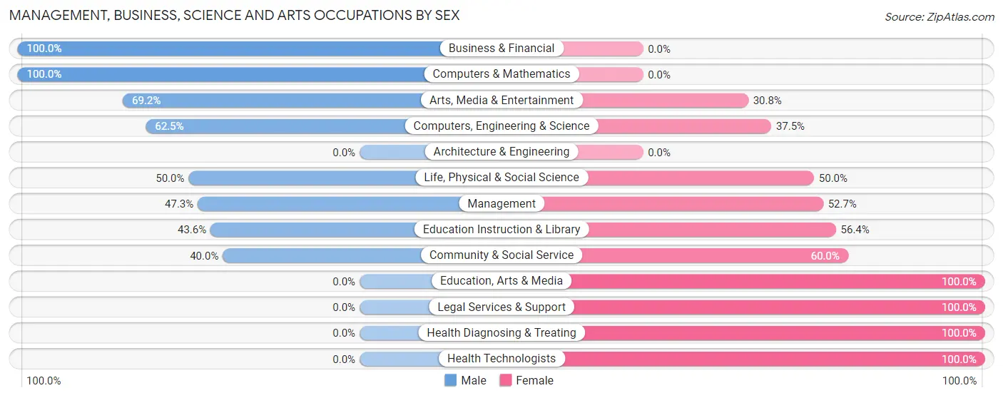 Management, Business, Science and Arts Occupations by Sex in Brandon