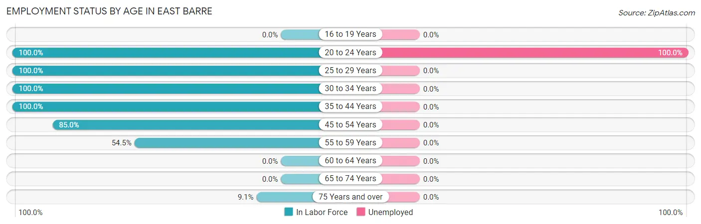 Employment Status by Age in East Barre