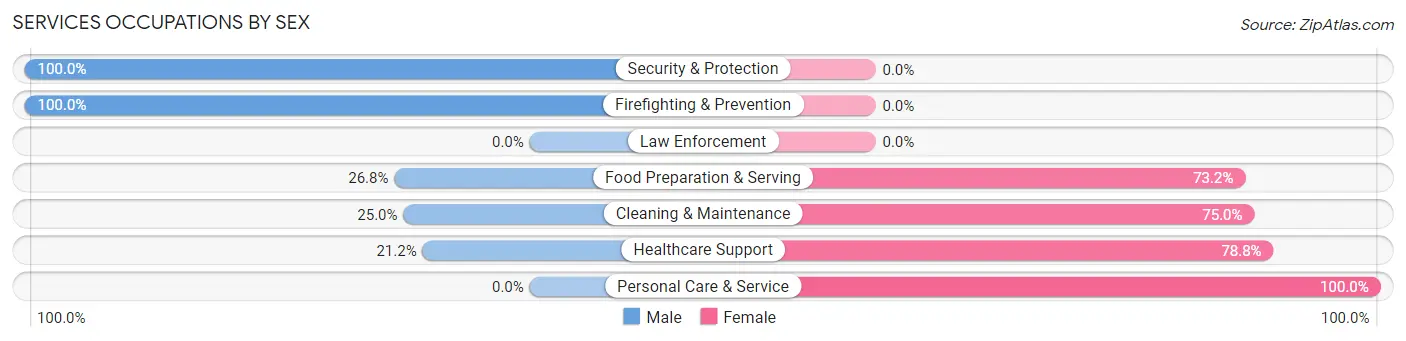 Services Occupations by Sex in Fair Haven