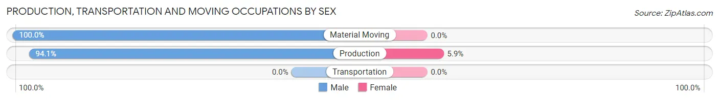 Production, Transportation and Moving Occupations by Sex in Hinesburg