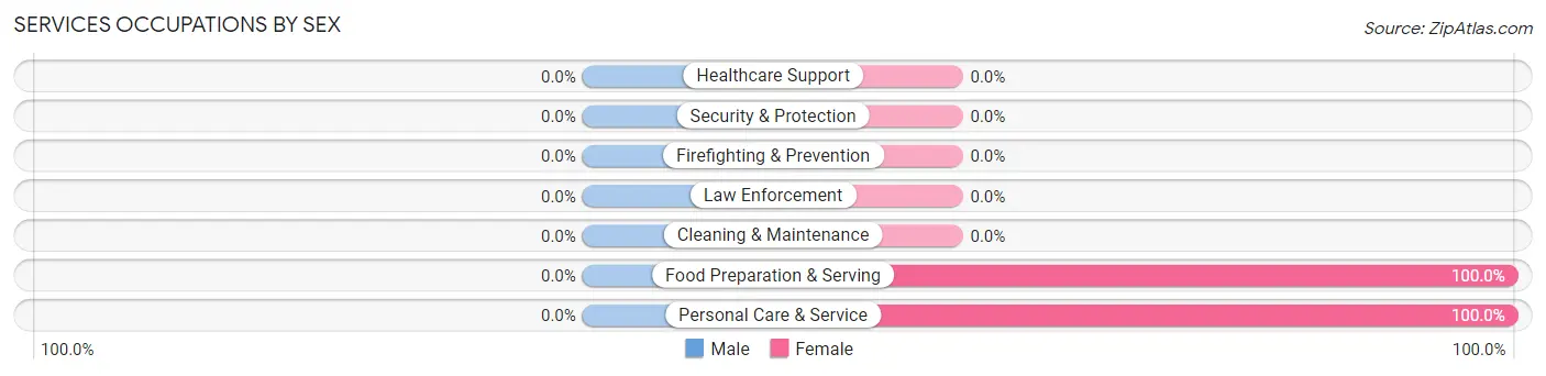 Services Occupations by Sex in Hinesburg