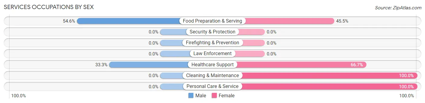 Services Occupations by Sex in Huntington