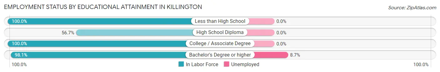 Employment Status by Educational Attainment in Killington