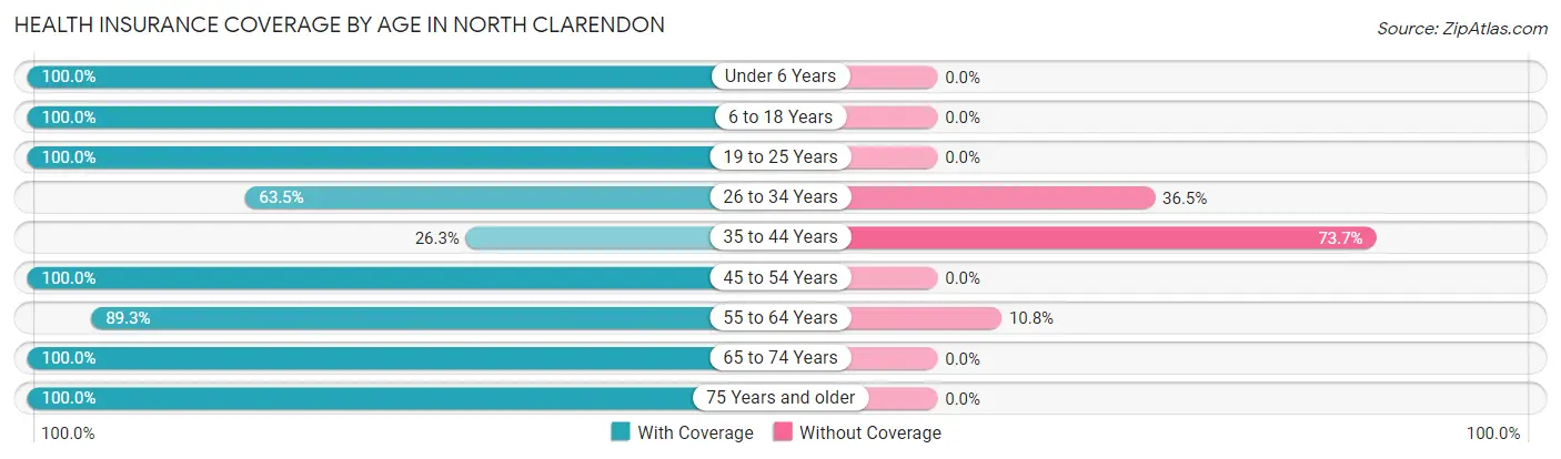 Health Insurance Coverage by Age in North Clarendon