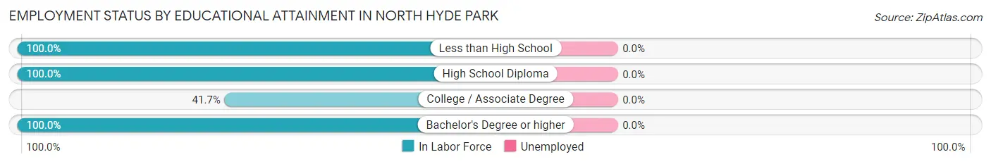 Employment Status by Educational Attainment in North Hyde Park