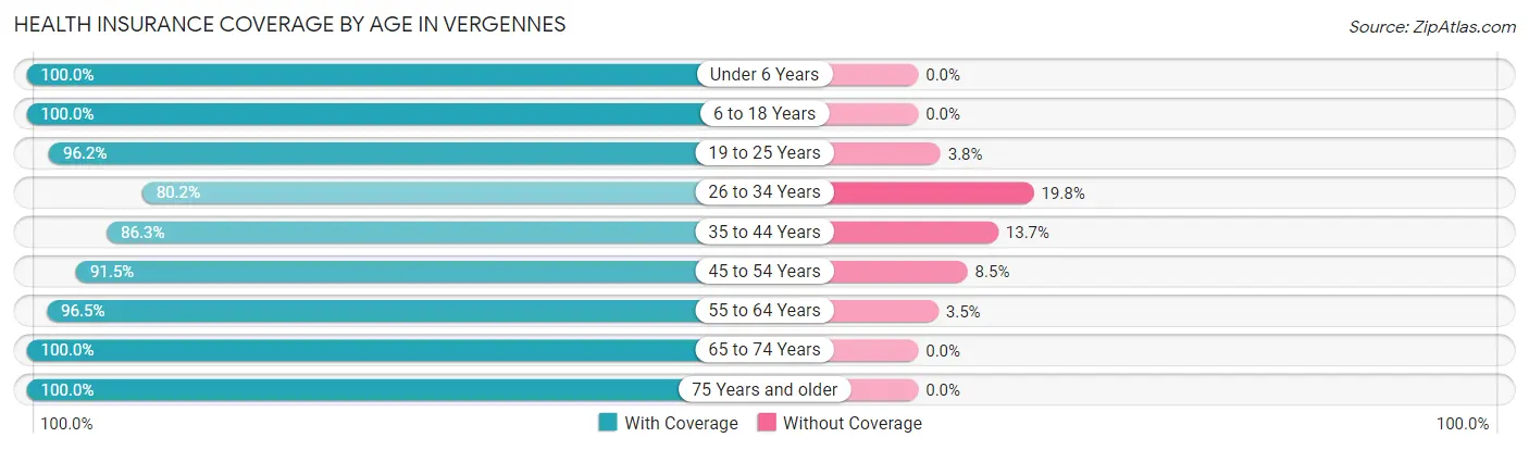 Health Insurance Coverage by Age in Vergennes