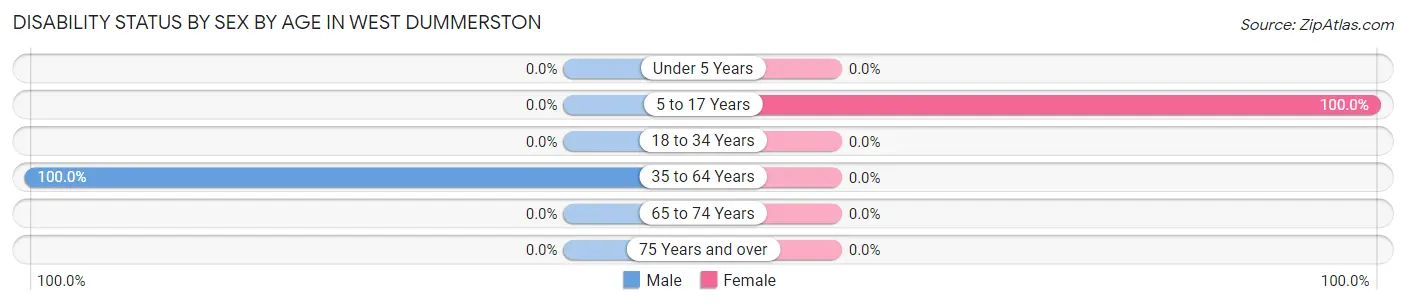 Disability Status by Sex by Age in West Dummerston