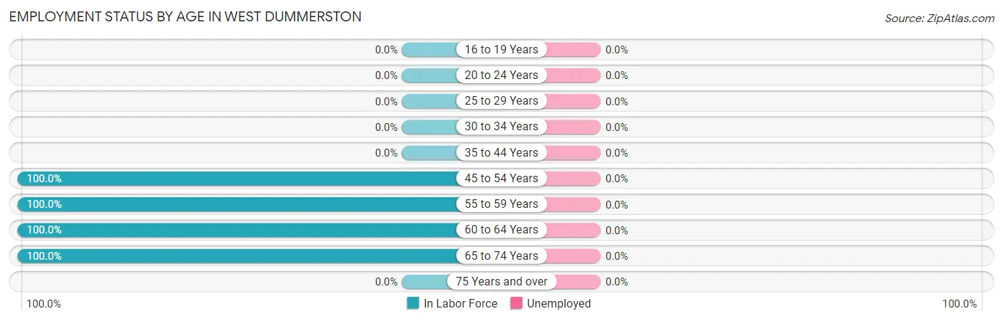 Employment Status by Age in West Dummerston