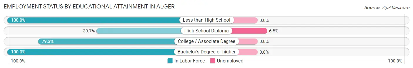 Employment Status by Educational Attainment in Alger