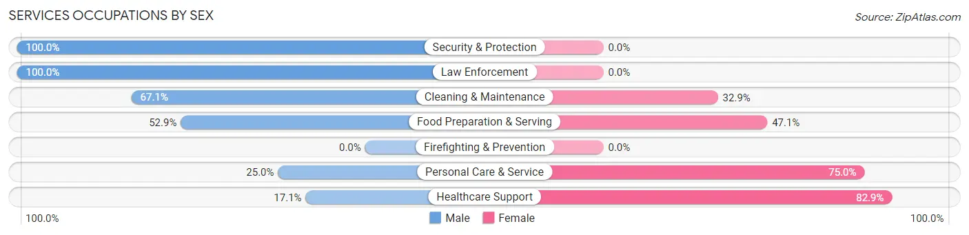 Services Occupations by Sex in Algona
