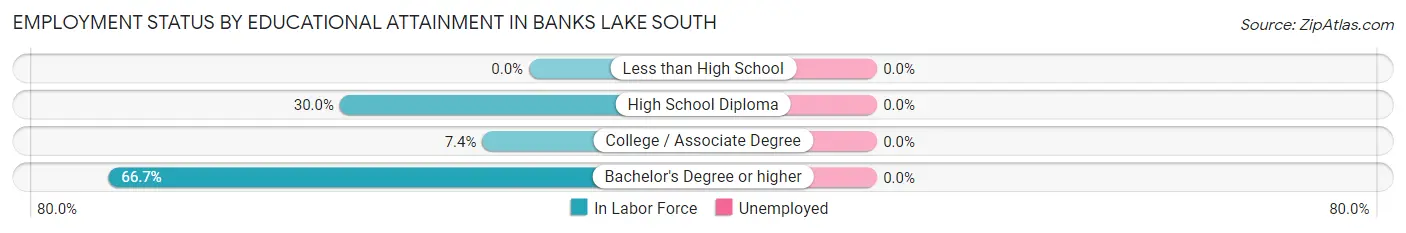Employment Status by Educational Attainment in Banks Lake South