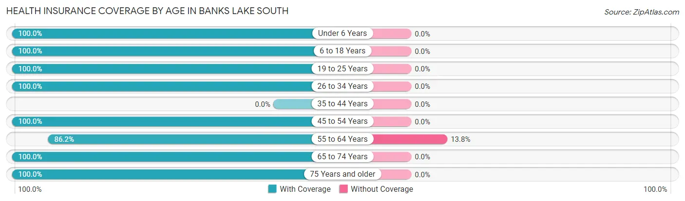 Health Insurance Coverage by Age in Banks Lake South