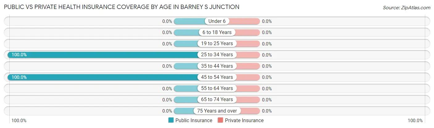 Public vs Private Health Insurance Coverage by Age in Barney s Junction