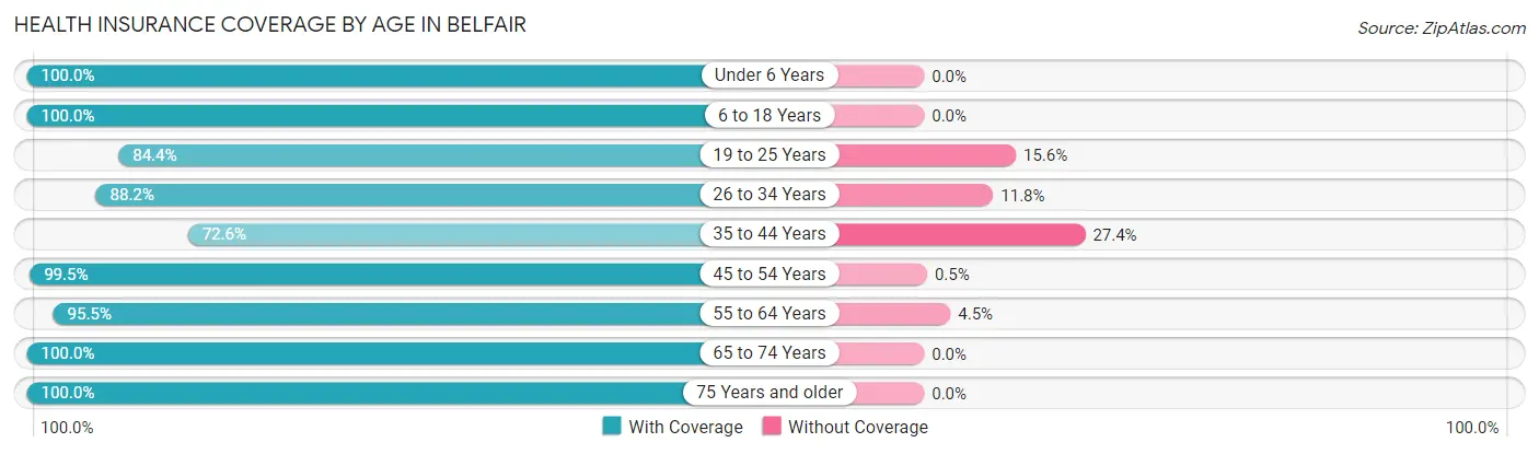Health Insurance Coverage by Age in Belfair