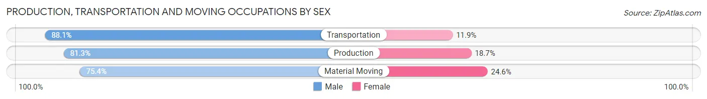 Production, Transportation and Moving Occupations by Sex in Bonney Lake
