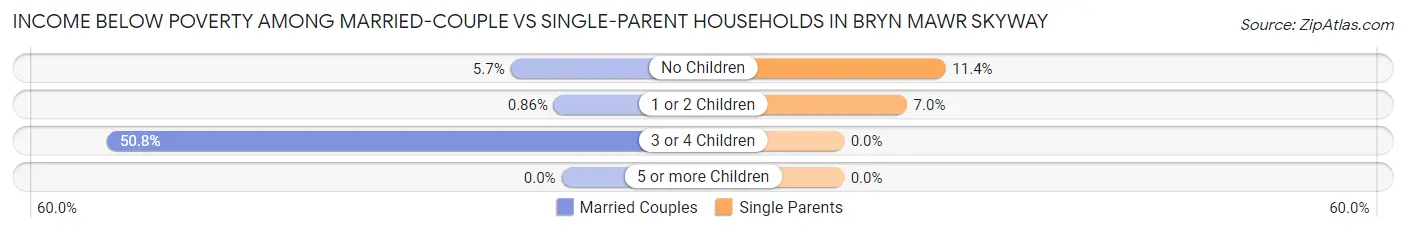Income Below Poverty Among Married-Couple vs Single-Parent Households in Bryn Mawr Skyway