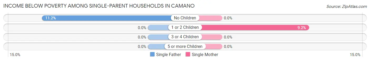 Income Below Poverty Among Single-Parent Households in Camano