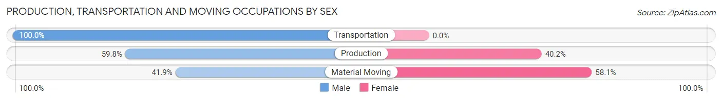 Production, Transportation and Moving Occupations by Sex in Cascade Valley