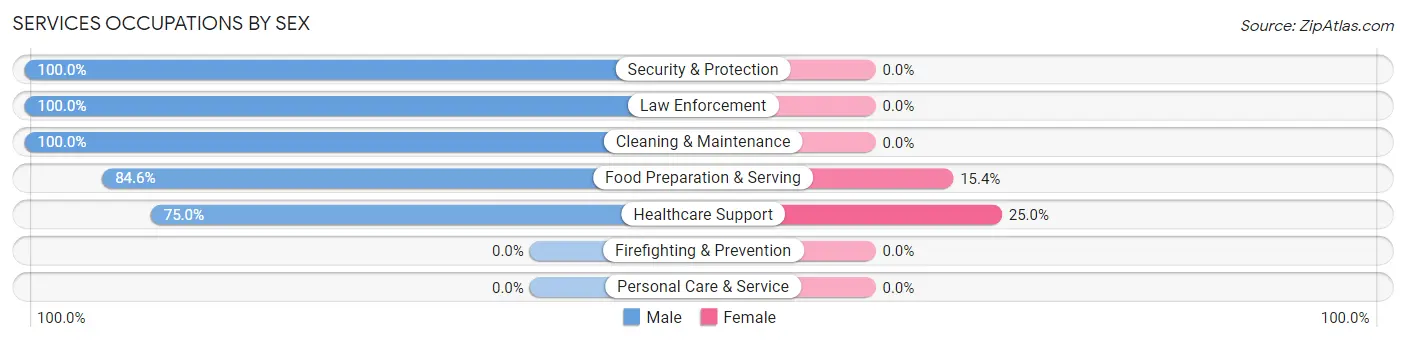 Services Occupations by Sex in Chico