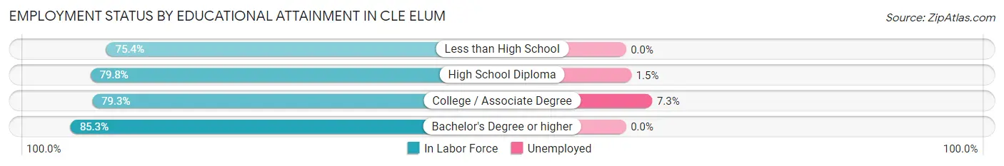 Employment Status by Educational Attainment in Cle Elum