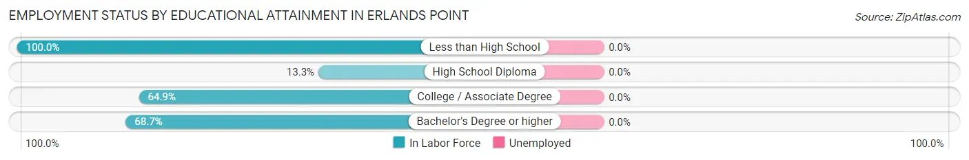 Employment Status by Educational Attainment in Erlands Point