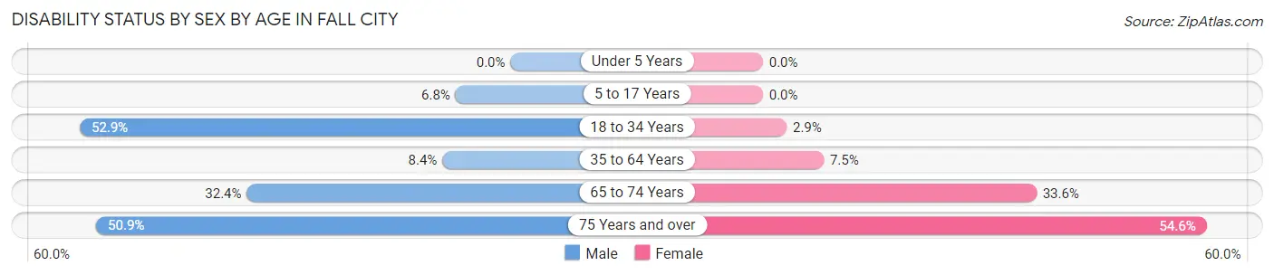 Disability Status by Sex by Age in Fall City