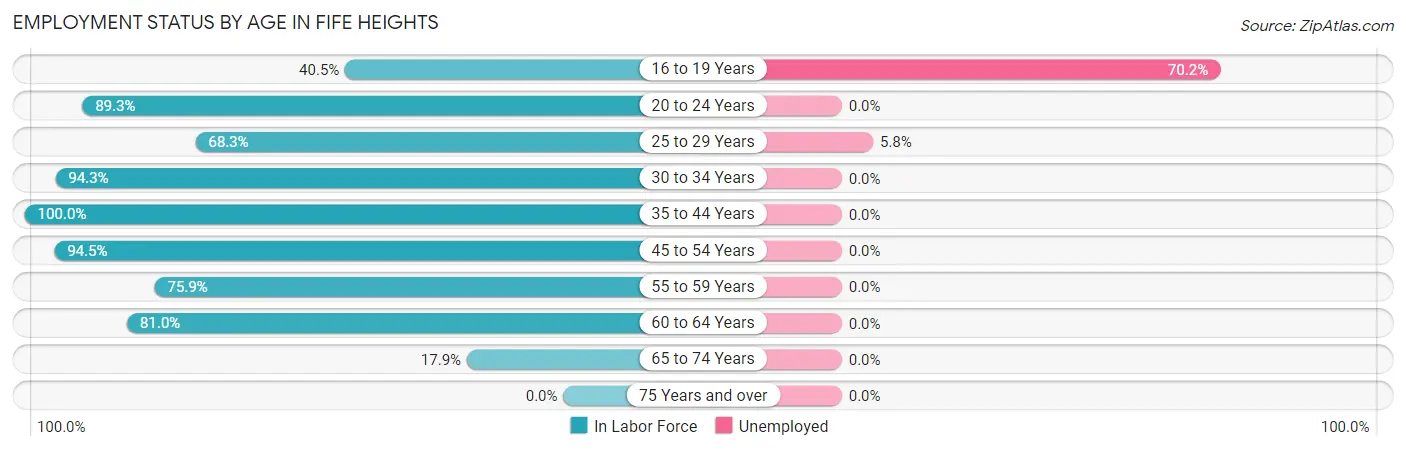 Employment Status by Age in Fife Heights